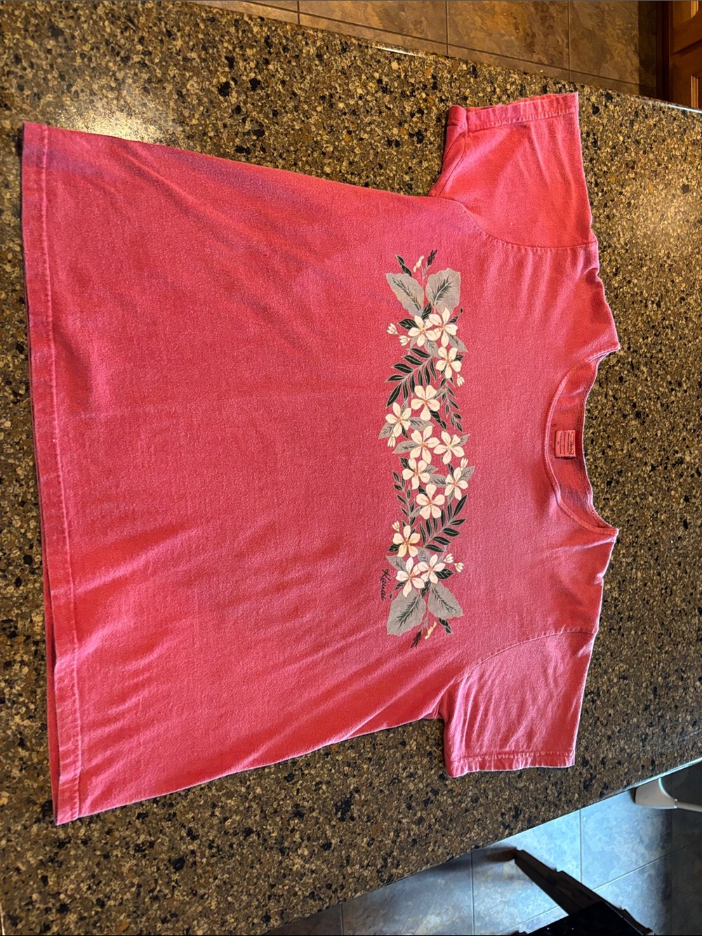 Crazy Shirts Women's Kauai Pink Floral Short Sleeve Graphic Tee